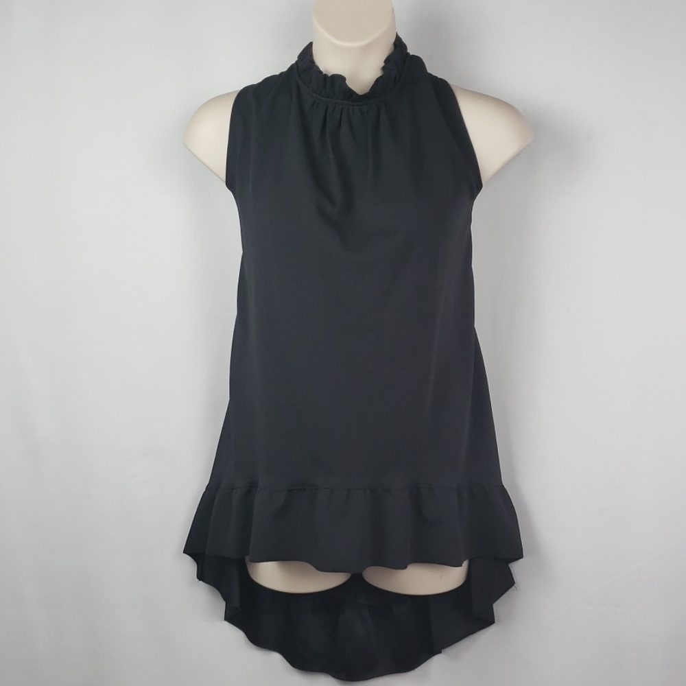 High-Low Sleeveless Black Top Sz18/20!